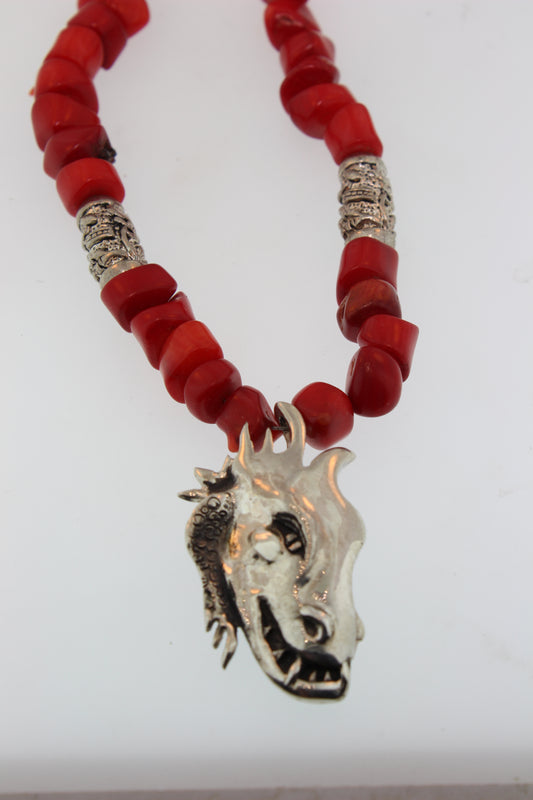 Dragon Talisman Coral Necklace