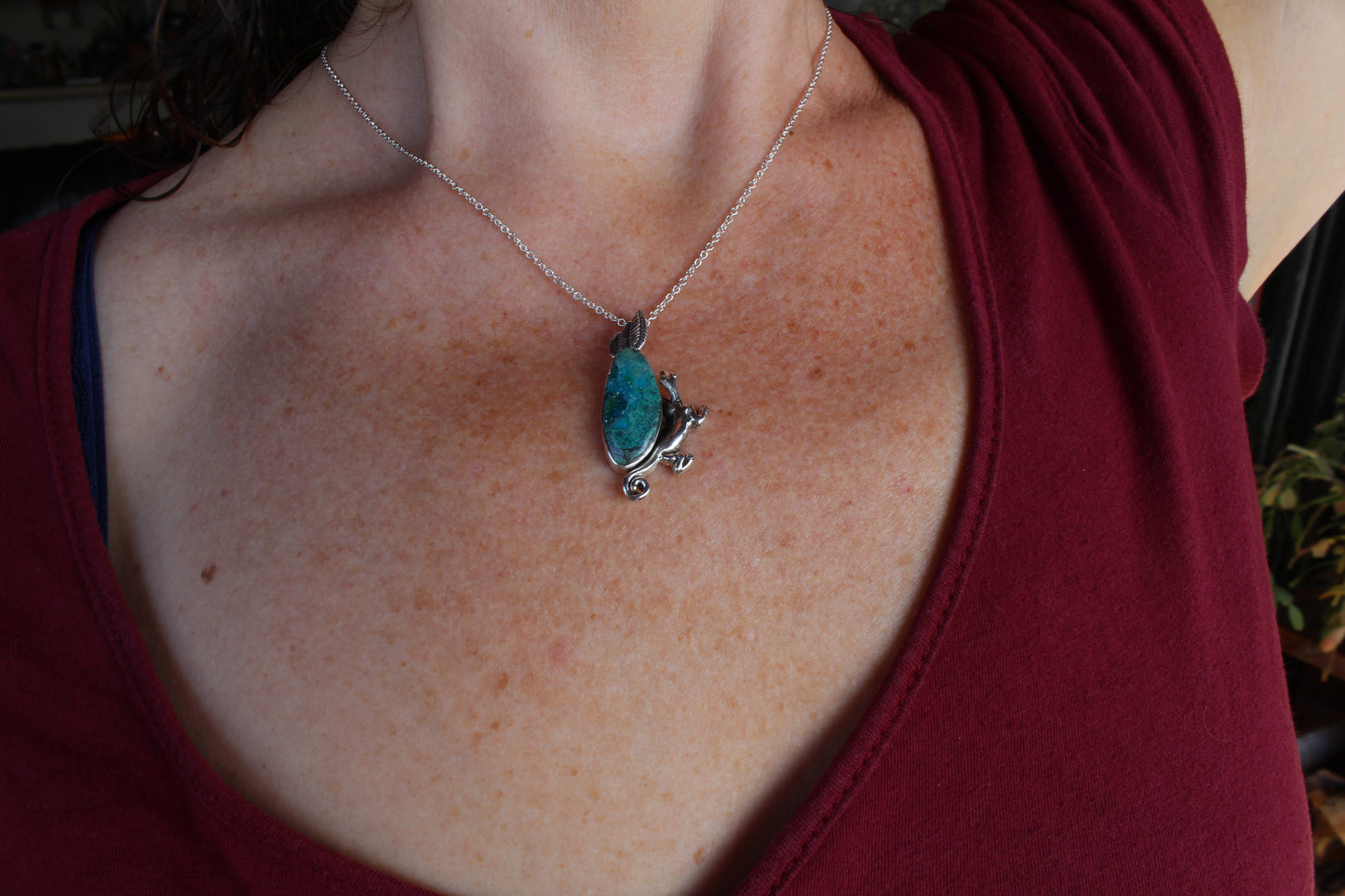 Silver Chrysocolla Necklace